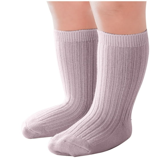 ZACPNCV Baby Toddler Knee High Socks Girl Boy Tube Socks Born Infant Floor Crawling Long Socks Purple 1-2 Years