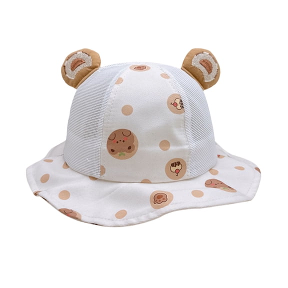 ZACPNCV Baby Toddler Sun Hat Wide Brim Baby Bucket Hats with Bear Ears Infant Beach Hat Multicolor Free Size