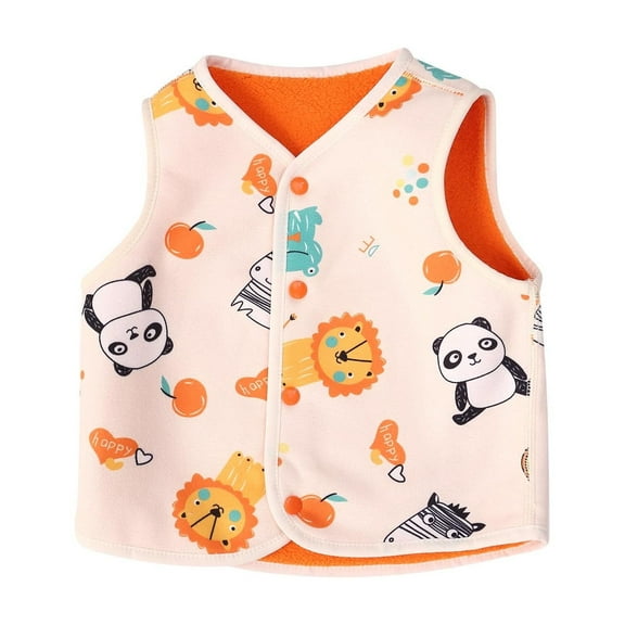 ZACPNCV Baby Vest for Girls and Boys Toddler Vest for Fall and Winter Orange 4-5 Years