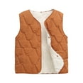 thumbnail image 1 of ZACPNCV Baby Warm Jacket Cotton Vest Unisex Infant Toddler Padded Waistcoat Lightweight Sleeveless Vest Brown 2-3 Years, 1 of 8