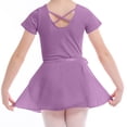 thumbnail image 1 of ZACPNCV Ballet Leotards for Girls Short Sleeve Toddler Dance Leotard Outfits with Skirt Classic Purple 12-13 Years, 1 of 4