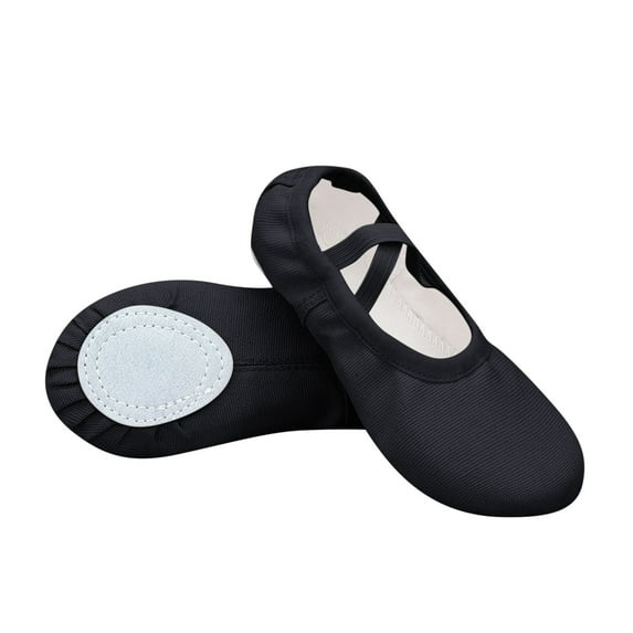 ZACPNCV Ballet Shoes for Girls Elastic Arch Ballet Slippers Dance Shoes for Toddler for Perform Dance Yoga Black 13-14 Years