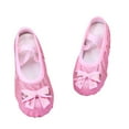 thumbnail image 1 of ZACPNCV Ballet Shoes for Girls Satin Dance Practice Slippers Split Soft Canvas Flat Sole Yoga Gymnastics Shoes Pink 5-6 Years, 1 of 4