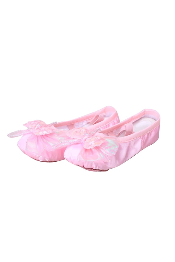 Ballet Shoes for Girls Satin Ribbons Ballet Slippers Dance Shoes for Perform Dance Yoga Pink 8-9 Years