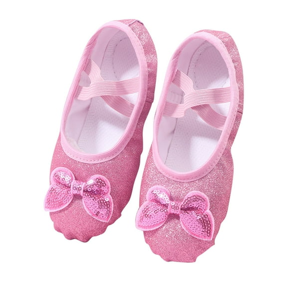 ZACPNCV Ballet Shoes for Girls Toddler Ballet Slippers Soft Canvas Boys Dance Shoes for Toddler Pink 11 Years