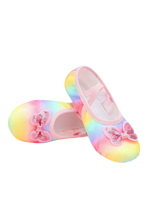 Ballet Shoes for Girls Toddler Boys Split Sole Dance Slipper for Toddler for Perform Dance Yoga Pink 5-6 Years