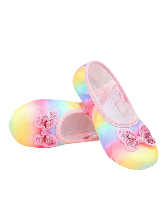 Ballet Shoes for Girls Toddler Boys Split Sole Dance Slipper for Toddler for Perform Dance Yoga Pink 8-9 Years