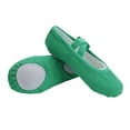 thumbnail image 1 of ZACPNCV Ballet Shoes for Toddler Girls Cute Bow Canvas Dance Slippers Soft Stretch Split Sole No-Tie Yoga Gymnastics Shoes Green, 1 of 9