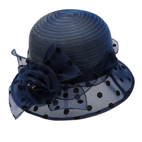 ZACPNCV Beach Hats for Women Big St Wide Summer Hat Floppy Foldable Roll up Cap Sun Hat Mother's Day Gifts Navy Free Size