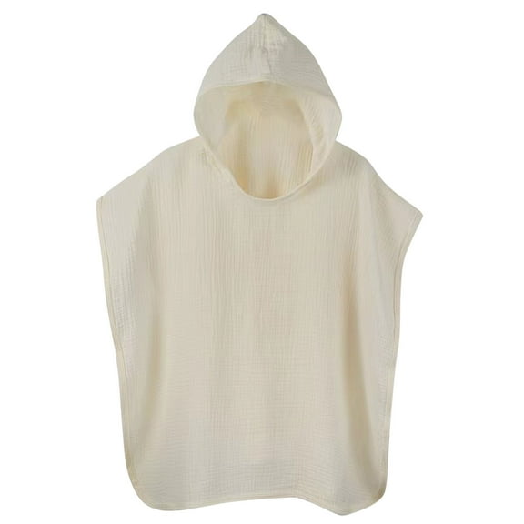 ZACPNCV Beach Towel with Hood for 3-10 Years Boys and Girls Hooded Towels Bath Robe for Kids White Free Size