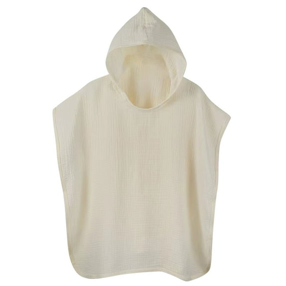 ZACPNCV Beach Towel with Hood for 3-10 Years Boys and Girls Hooded Towels Bath Robe for Kids White Free Size