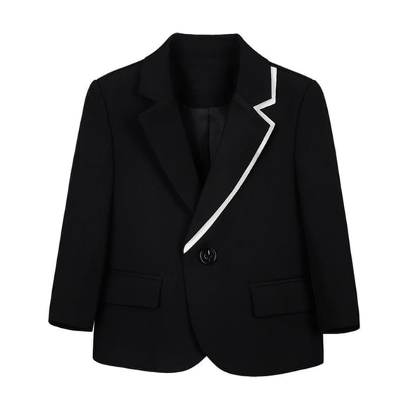 ZACPNCV Blazer Jacket for Teen Girls Long Sleeve Solid Lapel Formal Suit Coat Casual Open Front Dress Tops with Pocket Black 10-11 Years