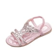 thumbnail image 1 of Lovskoo Bohemian Ethnic Rhinestone Flat Sandals for Women Elastic Back Strap Roman Open Toe Summer Casual Dressy Shoes, 1 of 9