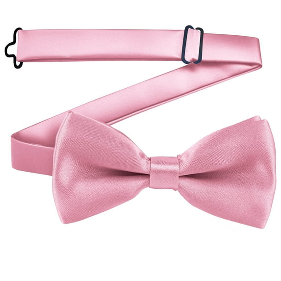 ZACPNCV Bow Ties Solid Color Adjustable Bow Tie Collection for Kids and Boys Pink Free Size