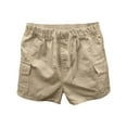 thumbnail image 1 of ZACPNCV Boy's Baggy Cargo Shorts Straight Leg Cool Shorts Flap Pocket Letter Patched Short Khaki 6-7 Years, 1 of 8