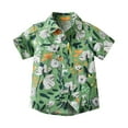 thumbnail image 1 of ZACPNCV Boy's Button Down Hawaiian Shirts Short Sleeve Cool Cartoon Print Dress Tops T-Shirt for Kids Green 5-6 Years, 1 of 9