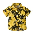 thumbnail image 1 of ZACPNCV Boy's Hawaiian Shirt Short Sleeve Floral Button Down Beach Shirt Aloha Tropical Summer Tops Yellow 12-18 Months, 1 of 9