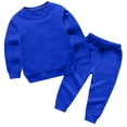 thumbnail image 1 of ZACPNCV Boy's Hooded Tracksuit Pullover Sweatshirt Jogging Pants Set 2 Pieces Sweatsuit Blue 5-6 Years, 1 of 3