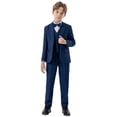 thumbnail image 1 of ZACPNCV Boy's Slim Fit Formal Suits 5 Piece Outfit for Ring Bearers Kids Dress Toddler Boy Tuxedo Homecoming Suits for Boys Blue 12-18 Months, 1 of 9