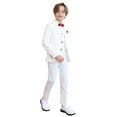 thumbnail image 1 of ZACPNCV Boy's Slim Fit Formal Suits 6 Piece Outfit for Ring Bearers Kids Dress Toddler Boy Tuxedo Homecoming Suits for Boys White 7-8 Years, 1 of 9