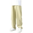 thumbnail image 1 of ZACPNCV Boy's Sweatpants Straight Leg Open Bottom Casual Pants Elastic Waist Athletic Joggers Sweat Pants with Pockets Khaki 12-13 Years, 1 of 7