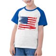 thumbnail image 1 of ZACPNCV Boys 4th of July Shirt Flag T-Shirts for Kids Toddler Patriotic Tee Tops Girls Independence Day Gifts Blue 7-8 Years, 1 of 8