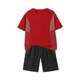 thumbnail image 1 of ZACPNCV Boys Athletic Short Sets with Pockets Quick Dry Lightweight Heather Summer Outfits Performance Sports School Sets Red 5-6 Years, 1 of 7
