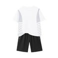 thumbnail image 1 of ZACPNCV Boys Athletic Short Sets with Pockets Quick Dry Lightweight Heather Summer Outfits Performance Sports School Sets White 8-10 Years, 1 of 7