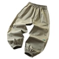 thumbnail image 1 of ZACPNCV Boys Baggy Sweatpants Straight Wide Leg Open Bottom Casual Pants Elastic Waist Workout Athletic Joggers Pockets Sweat Pants Olive Green 8-9 Years, 1 of 5