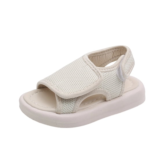 ZACPNCV Boys Canvas Sandals Solid Color Open Toe Soft Sole Toddler Walking Beach Shoes Summer