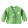 thumbnail image 1 of ZACPNCV Boys Cardigan Sweater Button Up V Neck Knit Outerwear Long Sleeve Coat Embroidered Casual Jacket Green 6-7 Years, 1 of 1