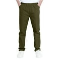 thumbnail image 1 of ZACPNCV Boys Cargo Pants Casual Elastic Waist Pull On Trousers with Multi Pockets Fashion School Pants for Boys Olive Green 13-14 Years, 1 of 9