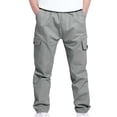 thumbnail image 1 of Lovskoo Boys Cargo Pants High Waist Baggy Pants Work Trousers with Multi Pockets Casual Workwear Jogger Sweatpants Gray 12-13 Years, 1 of 8
