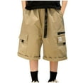 thumbnail image 1 of ZACPNCV Boys Cargo Shorts Summer Mulit Pockets Shorts Khaki 15-16 Years, 1 of 6