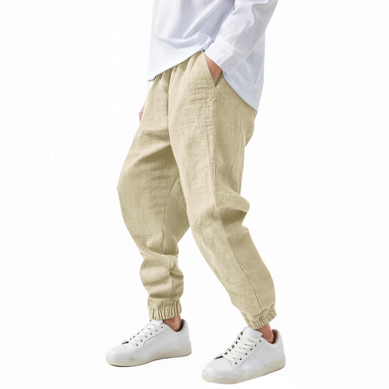 ZACPNCV Boys Casual Cotton Linen Pants Lightweight Summer