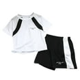 thumbnail image 1 of ZACPNCV Boys Clothing Sets Tagless Athletic Performance Crew Neck T-Shirt and Shorts Outfits White 10-11 Years, 1 of 4