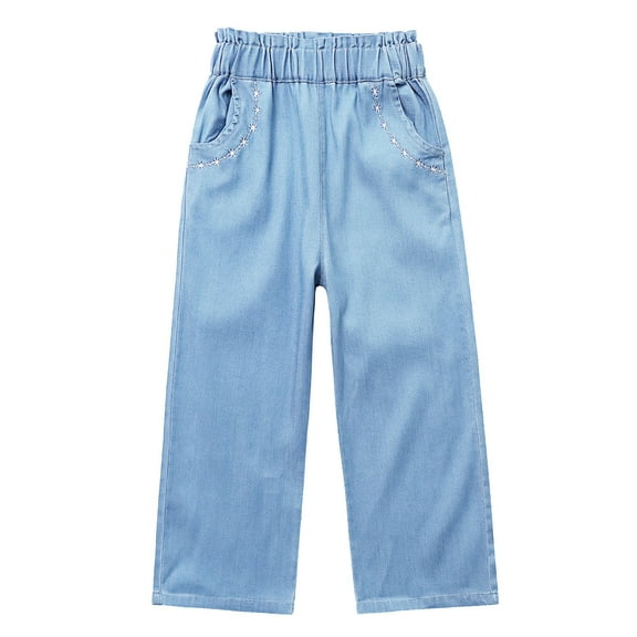 ZACPNCV Boys Denim Pants Toddler Pull On Lightweight Jeans School Pants with Pocket Gifts Sky Blue 15-16 Years