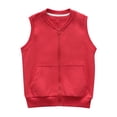 thumbnail image 1 of ZACPNCV Boys Full Zip Polar Fleece Vest Sleeveless Outwear Warm Jacket with Pockets Red 3-4 Years, 1 of 8