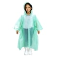 thumbnail image 1 of ZACPNCV Boys Girls Disposable Hooded Rain Poncho Lightweight Full Sleeves Waterproof Rain Jacket Windproof Eva Emergency Raincoat for Outdoor Travel C-Green, 1 of 6