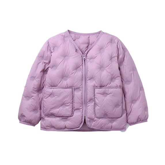 ZACPNCV Boys Girls Lightweight Down Jacket Crewneck Full Zip Short ...