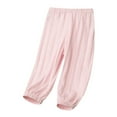 thumbnail image 1 of ZACPNCV Boys Girls Long Bloomers Cotton Harem Pants for Kids Elastic Waist Jogger Pants Solid Lounge Trousers Summer Clothes Pink 3-4 Years, 1 of 7