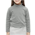 thumbnail image 1 of ZACPNCV Boys Girls Soft Cotton Long Sleeve Turtleneck Shirts Solid Color Fall T-Shirt for Kids Gray 12-14 Years, 1 of 7