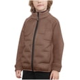 thumbnail image 1 of ZACPNCV Boys Jacket Water Midweight Quilted Puffer Coat Insulated Outerwear Down Coat for Boys Coffee 14-15 Years, 1 of 1