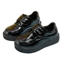 thumbnail image 1 of ZACPNCV Boys Loafers School Uniform Dressy Shoes Oxfords Chunky Adjustable Kids Non-Slip Loafers Piano Performance Black, 1 of 6