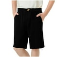 thumbnail image 1 of ZACPNCV Boys School Uniform Shorts Stretch Pull On Chino Shorts Youth Cropped Shorts with Pockets Black 5-6 Years, 1 of 8