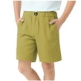 thumbnail image 1 of ZACPNCV Boys School Uniform Shorts Stretch Pull On Chino Shorts Youth Cropped Shorts with Pockets Yellow 9-10 Years, 1 of 7