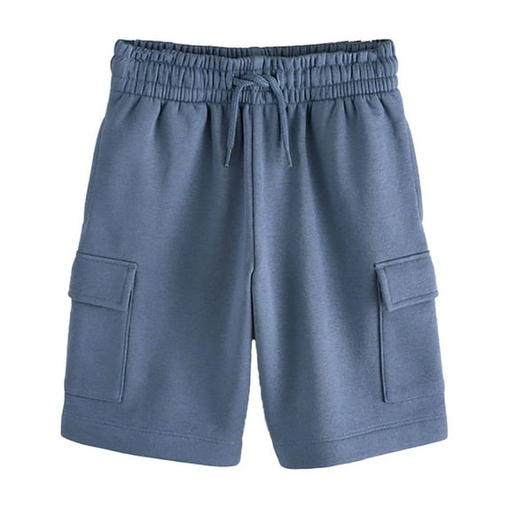 ZACPNCV Boys School Uniform Shorts with Pockets Jogger Summer Cargo Short for Kids Navy 7-8 Years