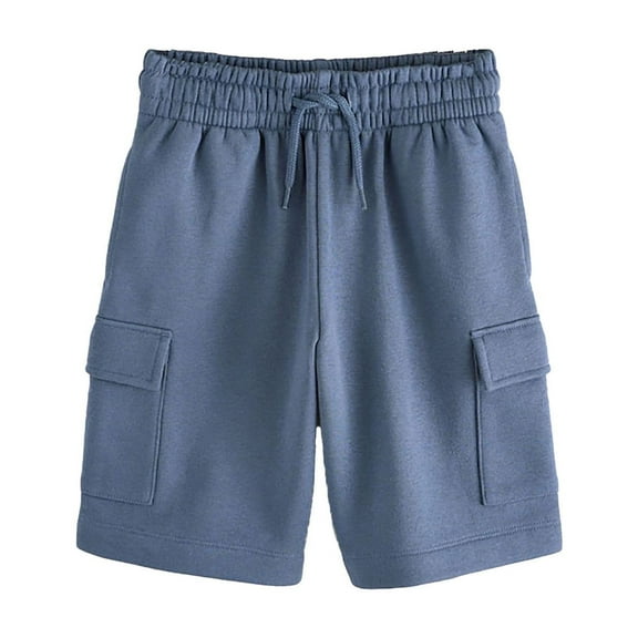 ZACPNCV Boys School Uniform Shorts with Pockets Jogger Summer Cargo Short for Kids Navy 9-10 Years