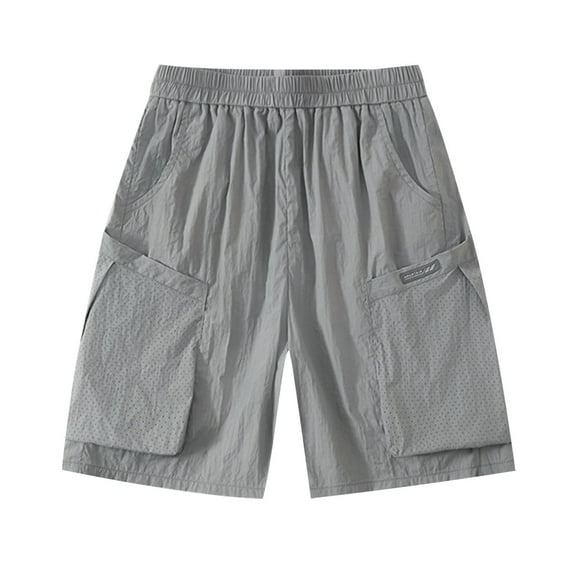ZACPNCV Boys Shorts Elastic Waist Solid Color Wide Leg Knee Length Shorts for Kids Summer Sport Bermuda Shorts for Girls Gray 11-12 Years