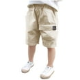 thumbnail image 1 of ZACPNCV Boys Shorts Kids High Waisted Cargo Shorts Summer Casual Shorts with Pockets Khaki 7-8 Years, 1 of 5